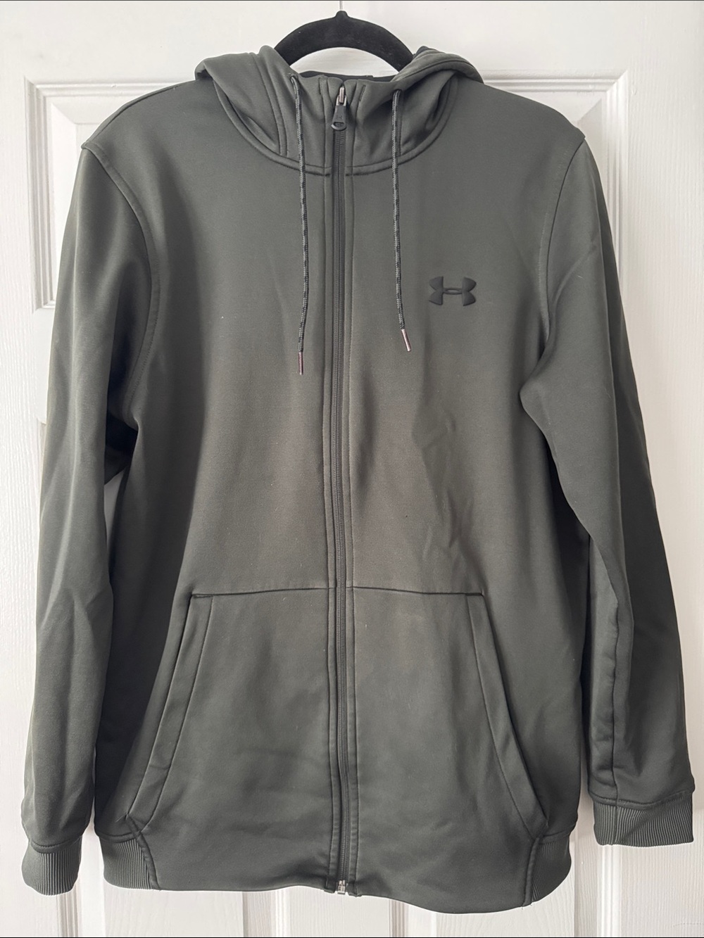 Under Armour Olive Green Zip-Up Performance Hoodie